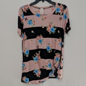 Striped Floral Top Knot